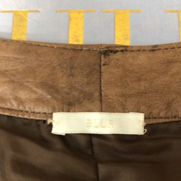 RARE Blur Leather Distressed Italian Skirt - Picture 7 of 12